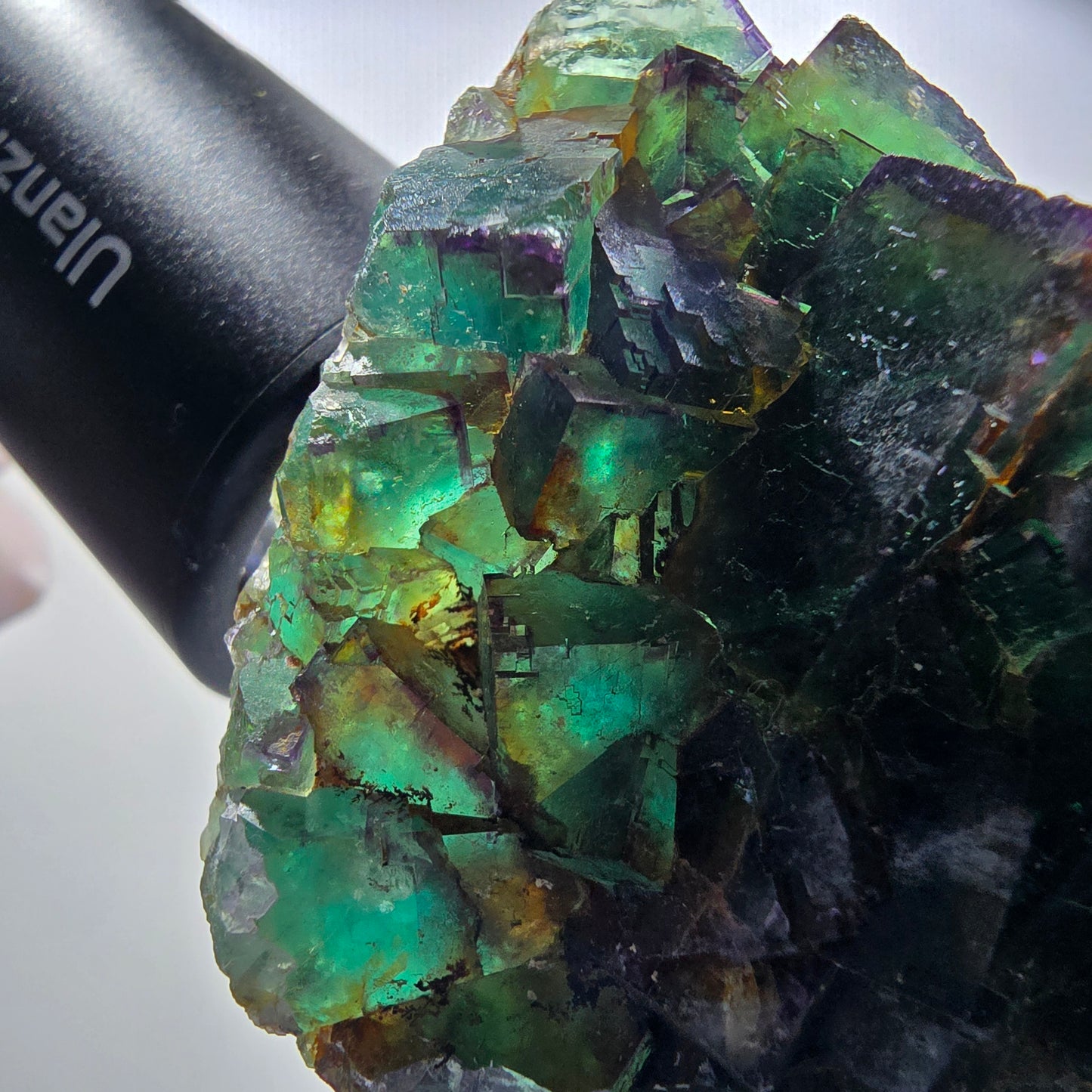 Seltene Phantom Fluorit Würfel Stufe, grün lila Okorusu, Namibia 63*56*21mm #13032