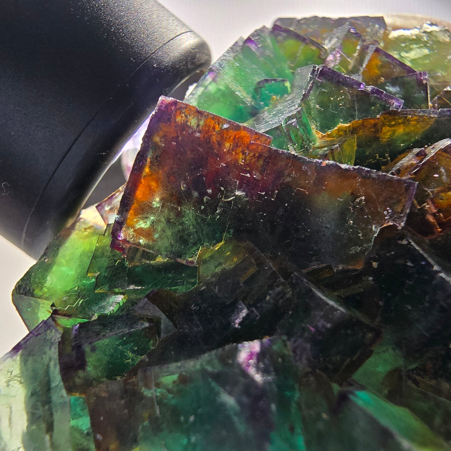 Seltene Phantom Fluorit Würfel Stufe, grün lila Okorusu, Namibia 63*56*21mm #13032