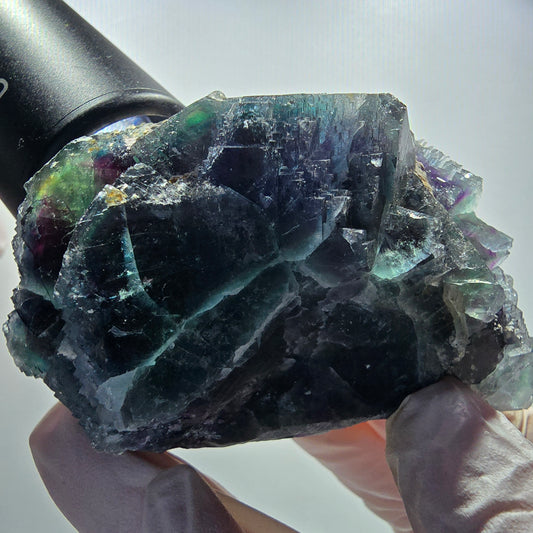 Seltene Phantom Fluorit Würfel Stufe, grün lila Okorusu, Namibia 73*48*32mm #13033