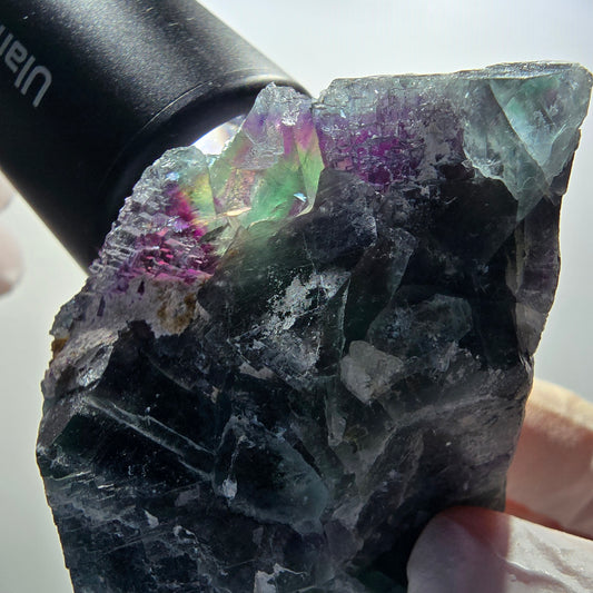 Seltene Phantom Fluorit Würfel Stufe, grün lila Okorusu, Namibia 73*48*32mm #13033