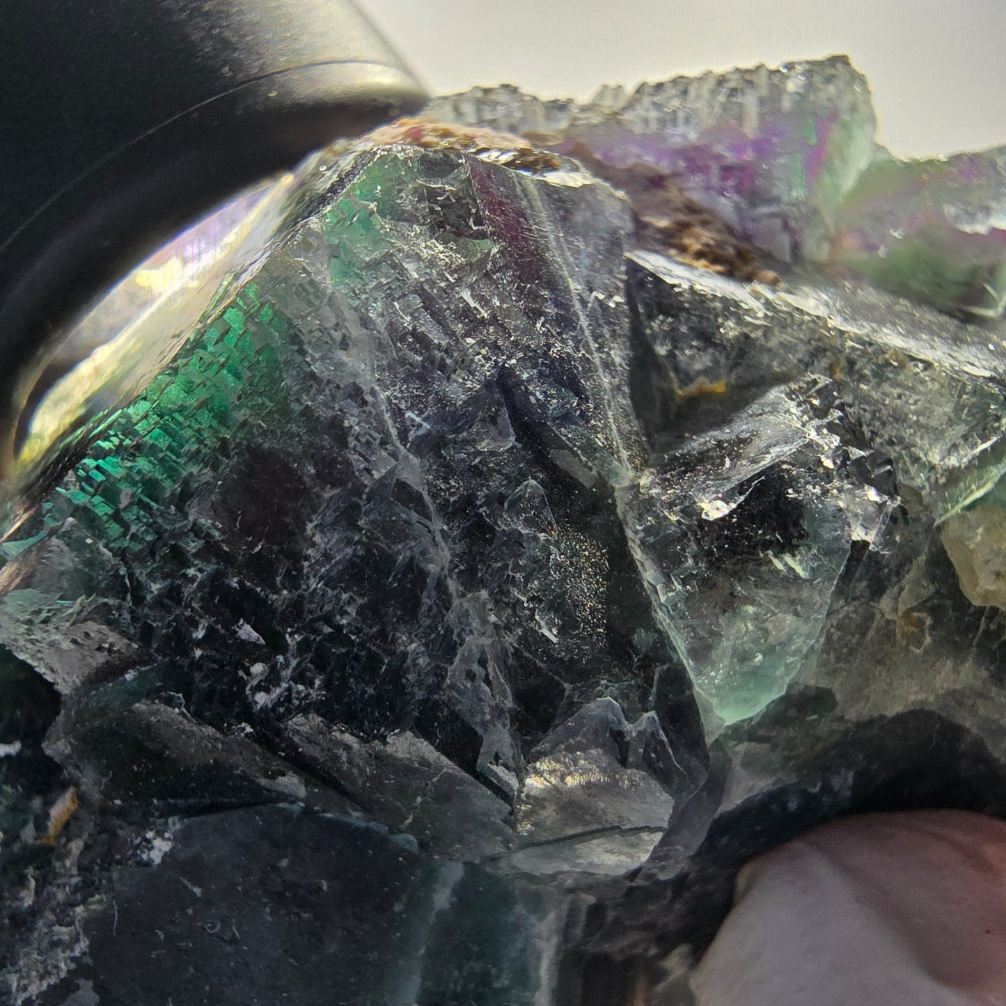 Seltene Phantom Fluorit Würfel Stufe, grün lila Okorusu, Namibia 73*48*32mm #13033