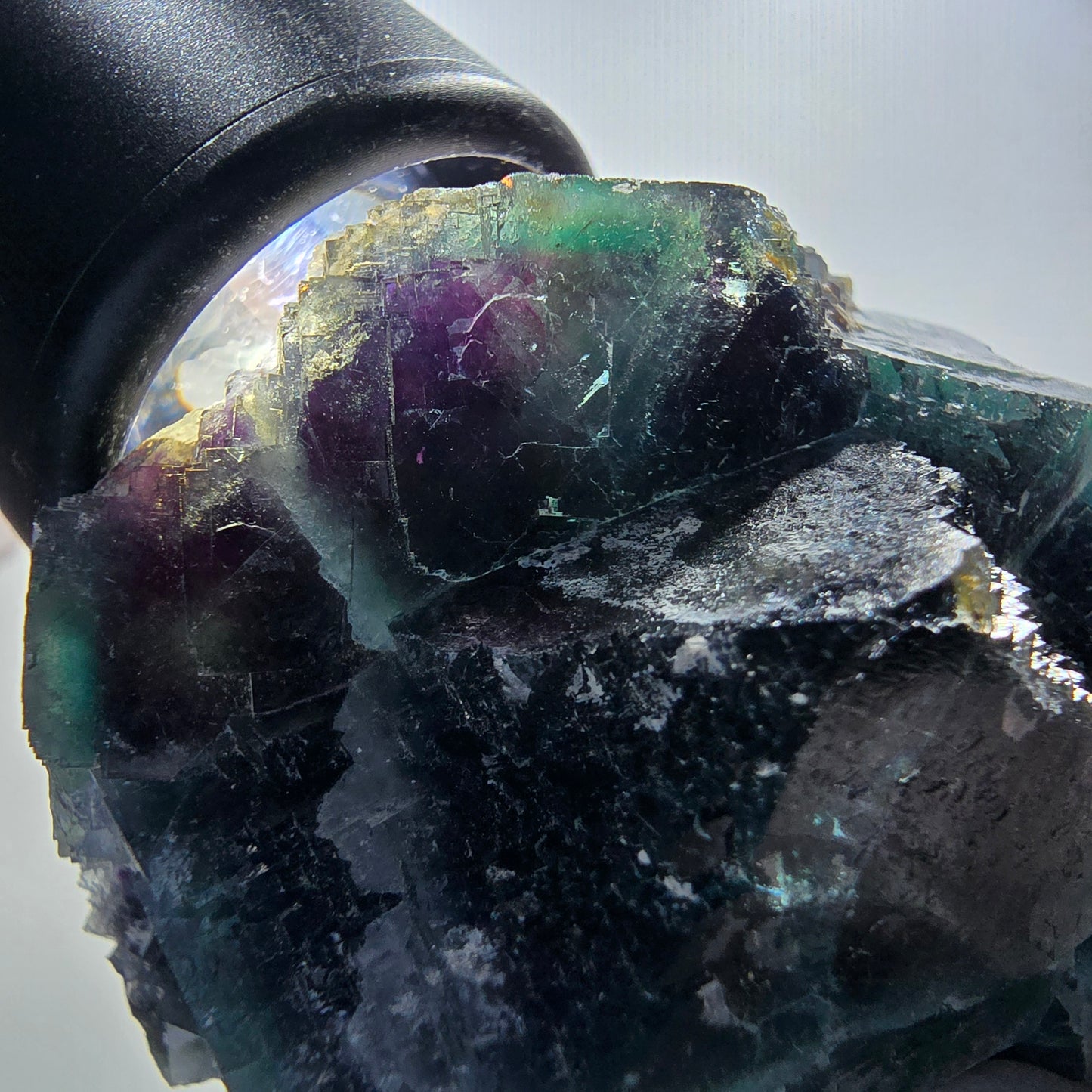 Seltene Phantom Fluorit Würfel Stufe, grün lila Okorusu, Namibia 73*48*32mm #13033