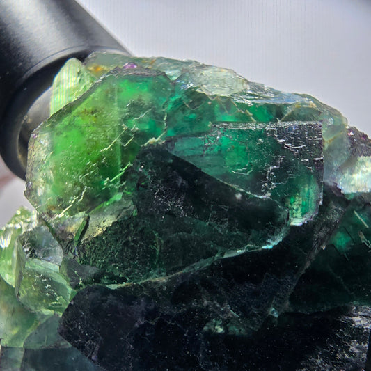 Seltene Phantom Fluorit Würfel Stufe parkettiert grün Okorusu Namibia 77*69*33mm #13036