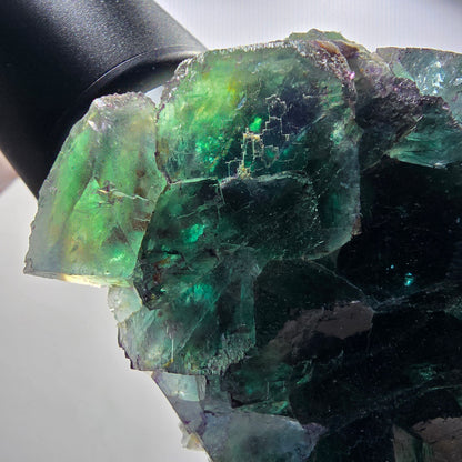 Seltene Phantom Fluorit Würfel Stufe parkettiert grün Okorusu Namibia 77*69*33mm #13036