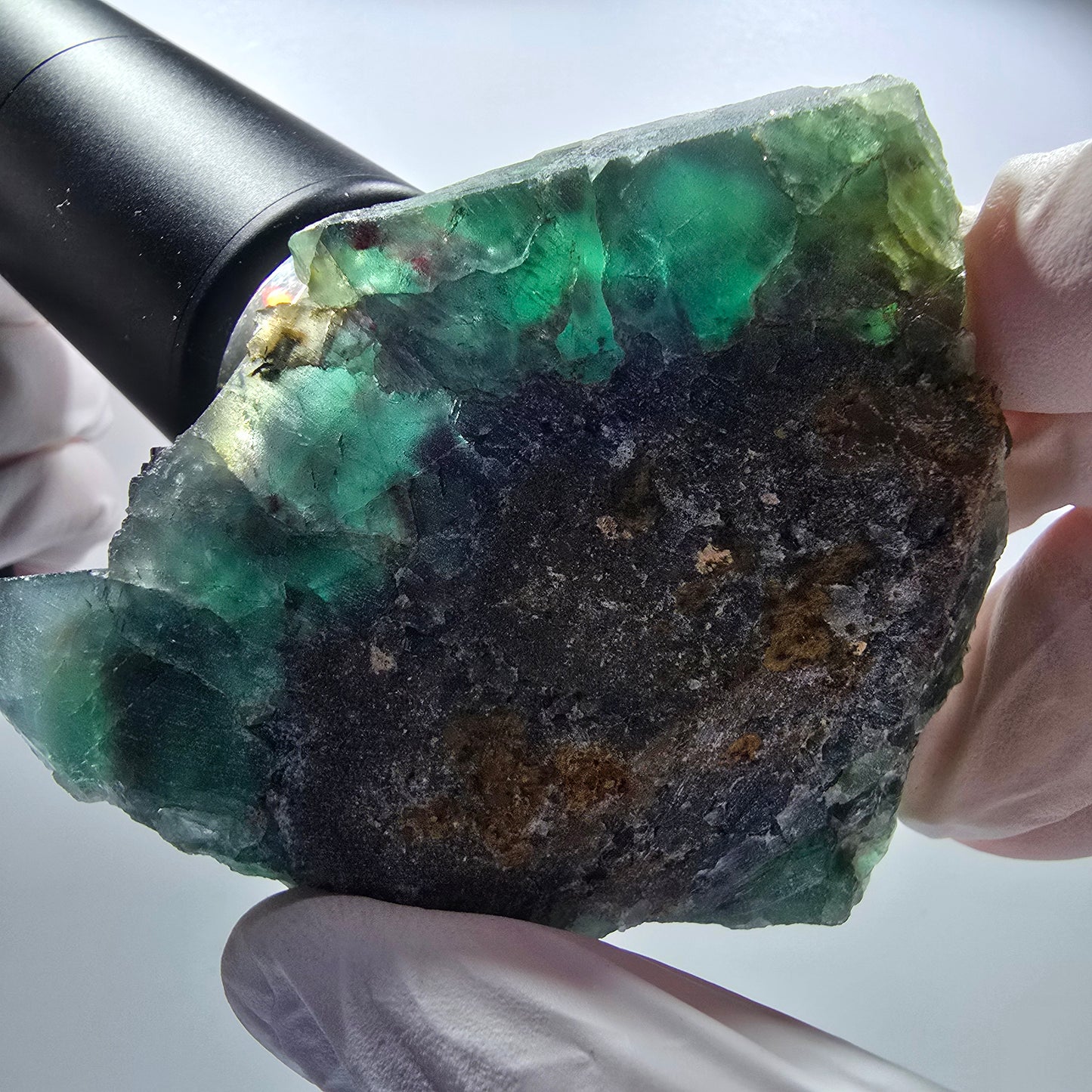 Seltene Phantom Fluorit Würfel Stufe parkettiert grün Okorusu Namibia 77*69*33mm #13036