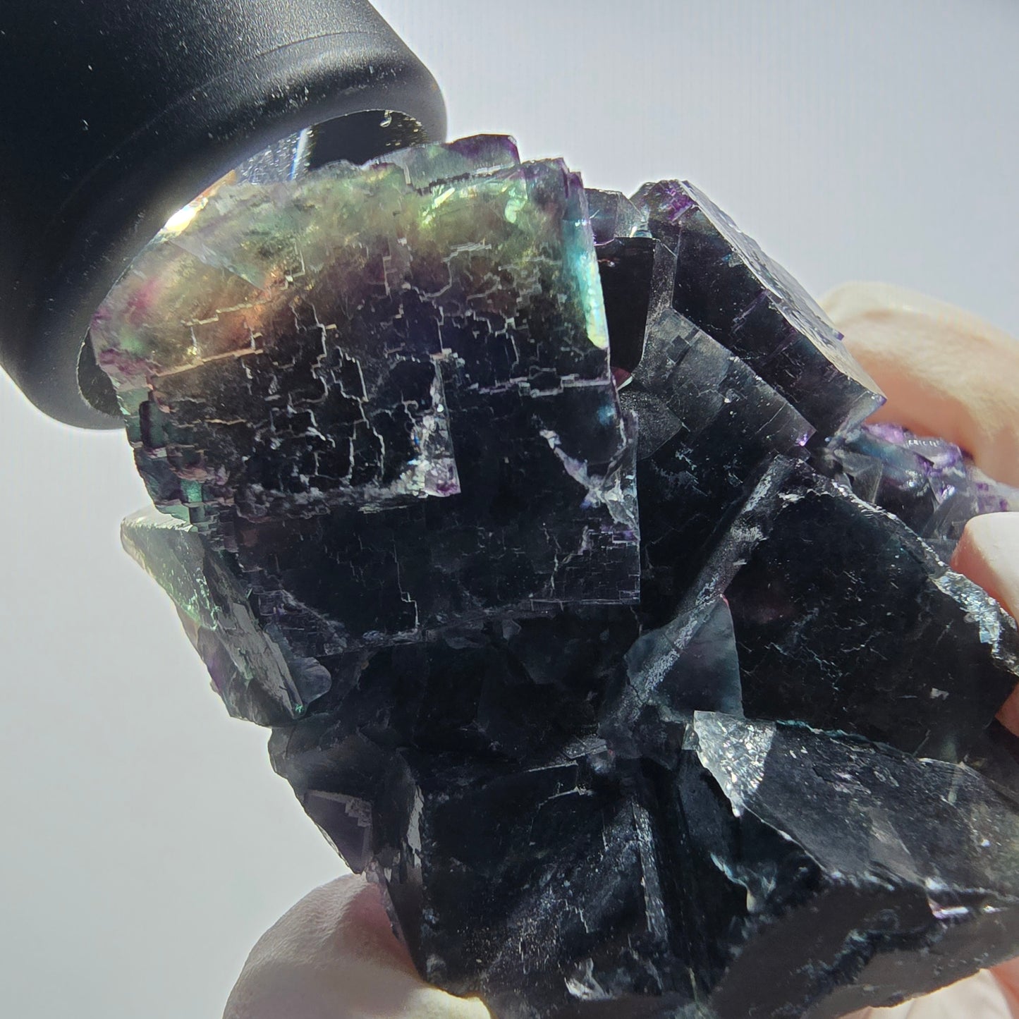 Phantom Fluorit Würfel Stufe, parkettiert grün lila Okorusu, Namibia 65*59*32mm #13037