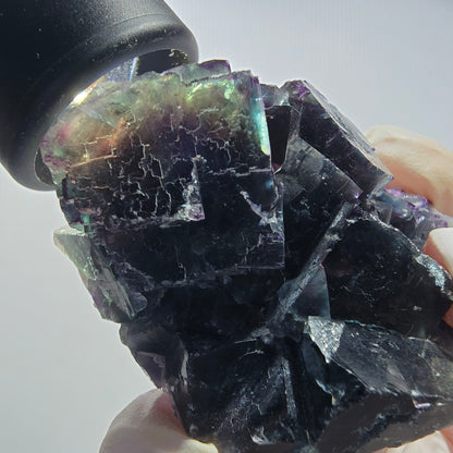 Phantom Fluorit Würfel Stufe, parkettiert grün lila Okorusu, Namibia 65*59*32mm #13037
