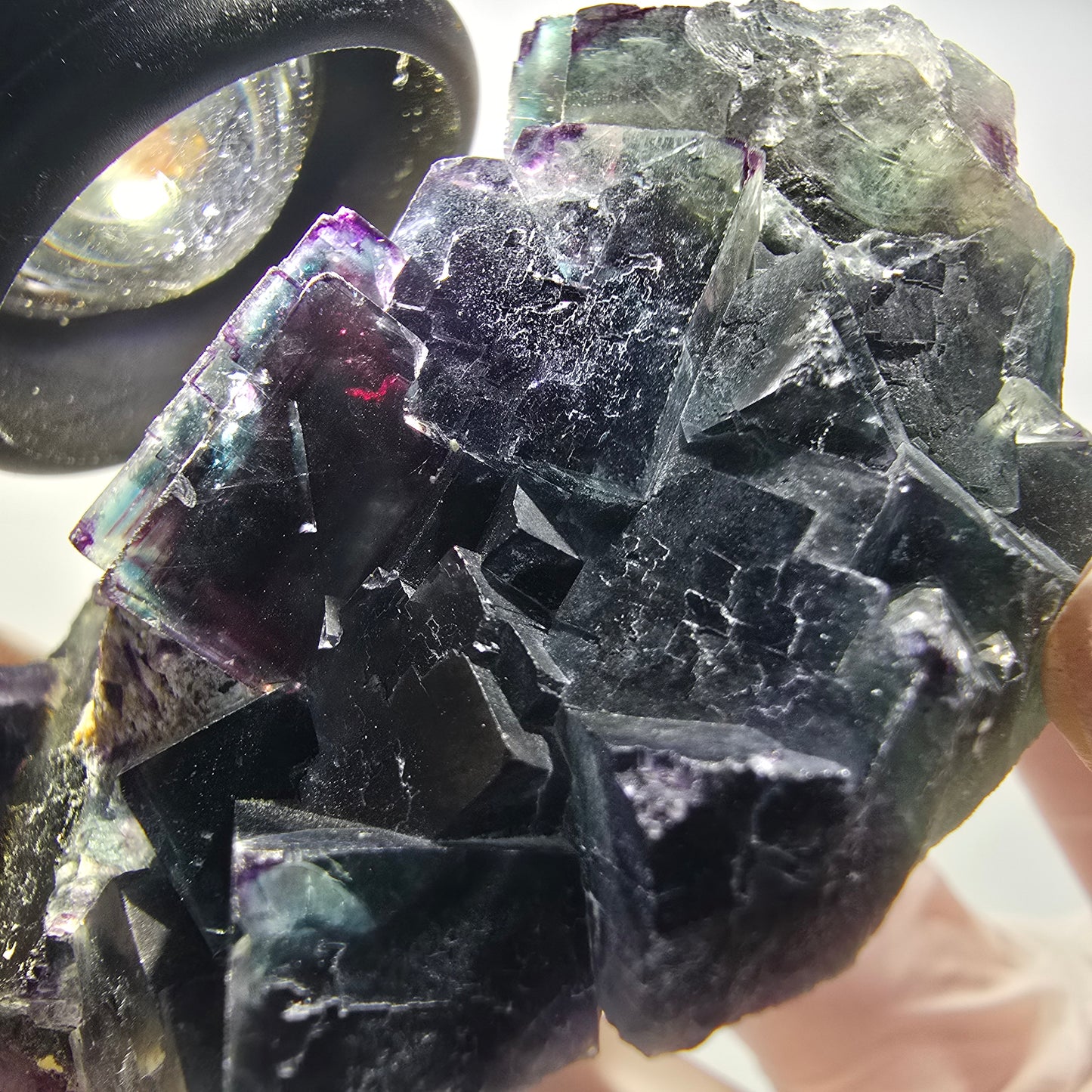Phantom Fluorit Würfel Stufe, parkettiert grün lila Okorusu, Namibia 65*59*32mm #13037