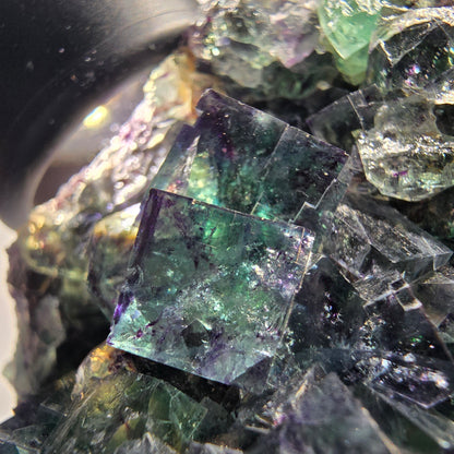 Seltene Phantom Fluorit Würfel Stufe, grün lila Okorusu, Namibia 69*53*39mm #13038
