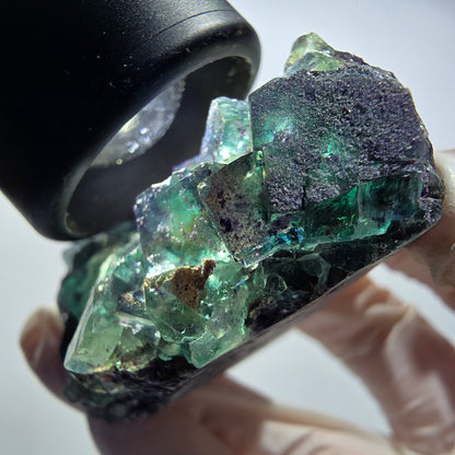 Seltene Phantom Fluorit Würfel Stufe, grün lila Okorusu, Namibia 69*53*39mm #13038