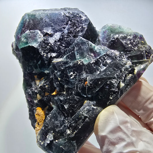 Seltene Phantom Fluorit Würfel Stufe, grün lila Okorusu, Namibia 82*74*33mm #13039