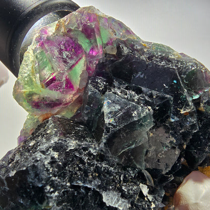 Seltene Phantom Fluorit Würfel Stufe, grün lila Okorusu, Namibia 82*74*33mm #13039