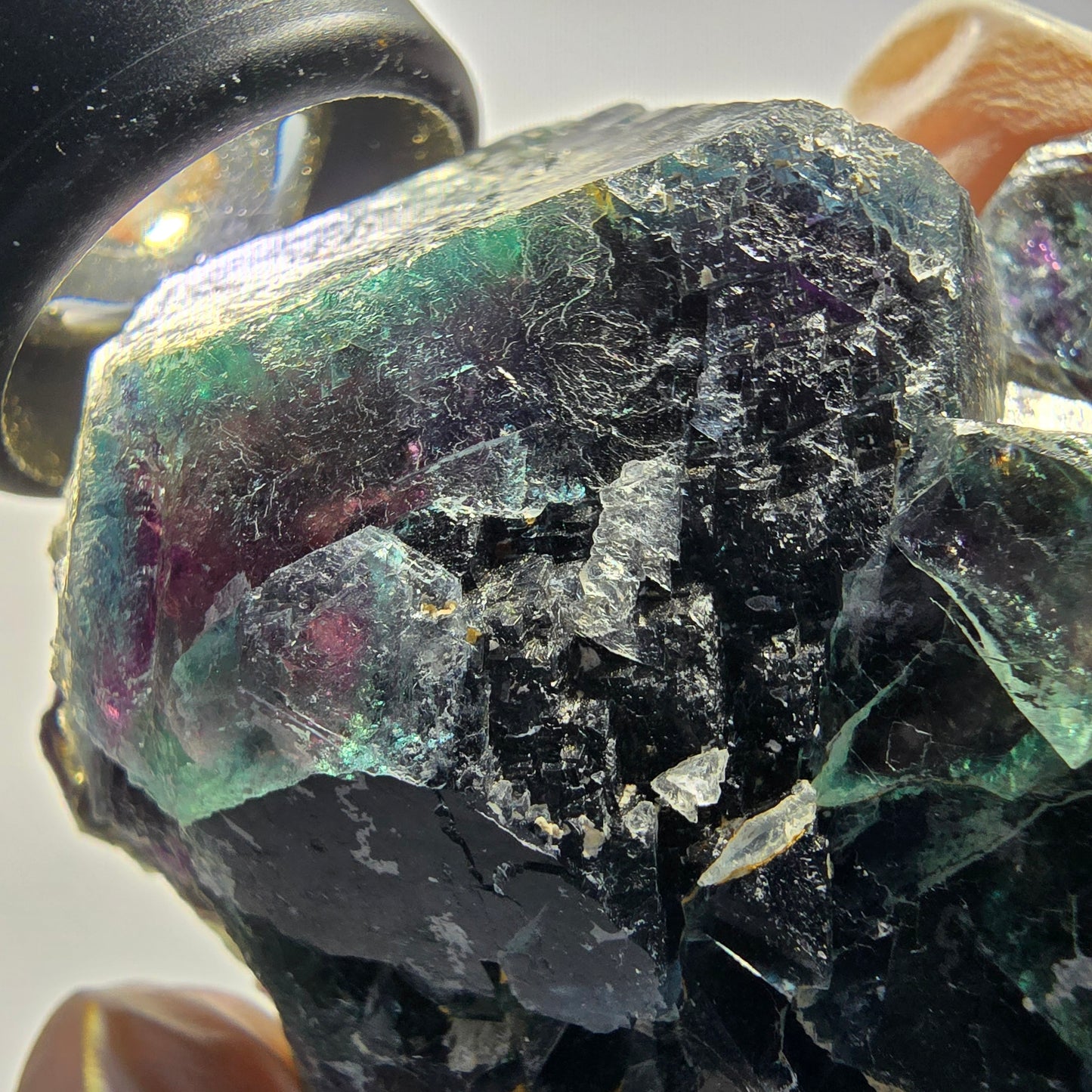 Seltene Phantom Fluorit Würfel Stufe, grün lila Okorusu, Namibia 82*74*33mm #13039