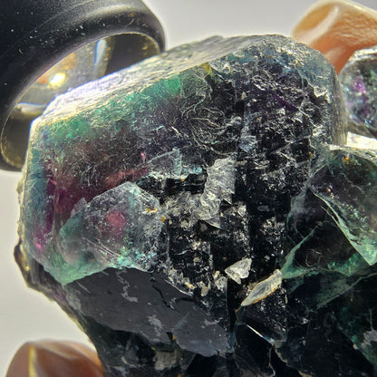 Seltene Phantom Fluorit Würfel Stufe, grün lila Okorusu, Namibia 82*74*33mm #13039