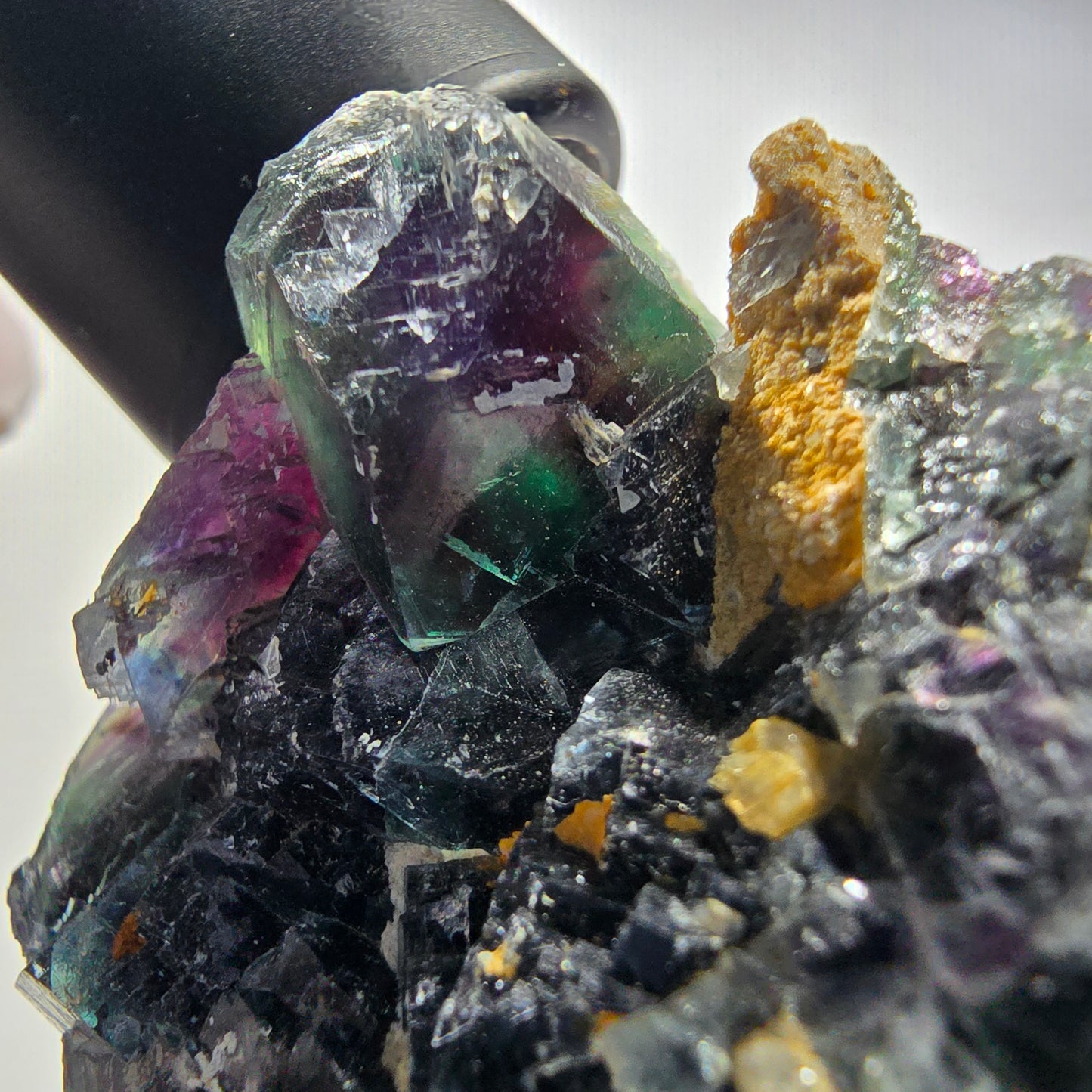 Seltene Phantom Fluorit Würfel Stufe, grün lila Okorusu, Namibia 82*74*33mm #13039