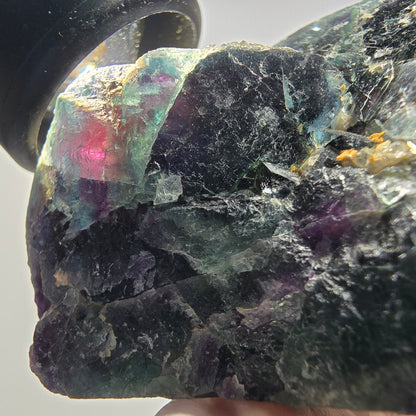 Seltene Phantom Fluorit Würfel Stufe, grün lila Okorusu, Namibia 82*74*33mm #13039