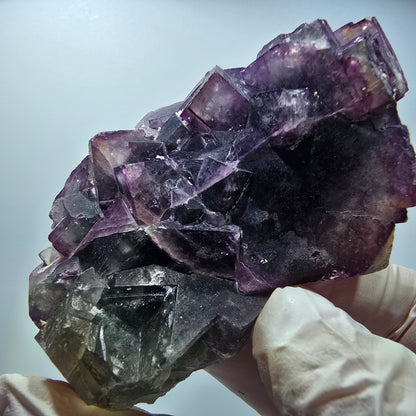 Seltene Phantom Fluorit Würfel Stufe, grün lila Okorusu, Namibia 80*48*32mm #13040