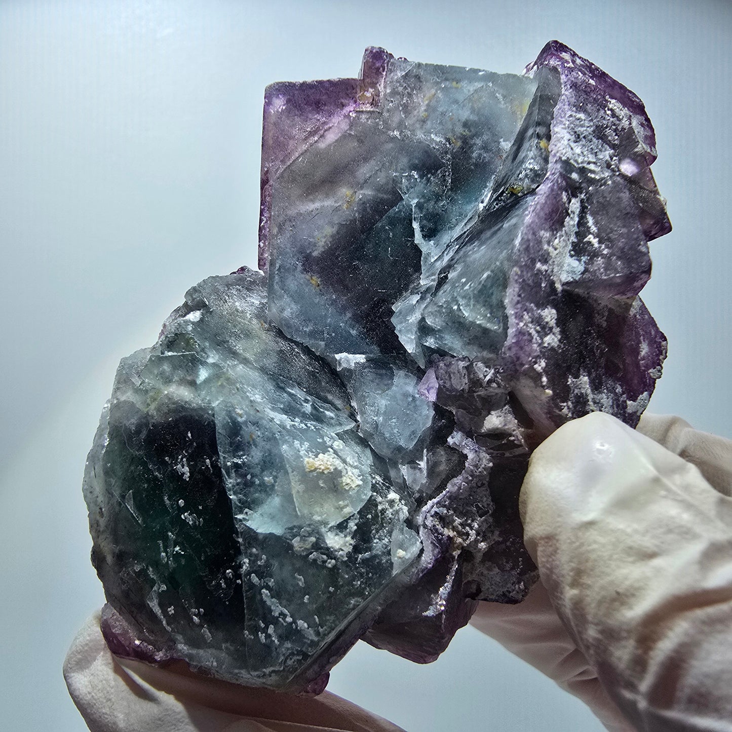 Seltene Phantom Fluorit Würfel Stufe, grün lila Okorusu, Namibia 80*48*32mm #13040