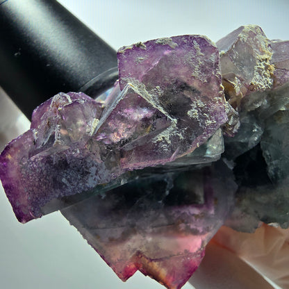 Seltene Phantom Fluorit Würfel Stufe, grün lila Okorusu, Namibia 80*48*32mm #13040