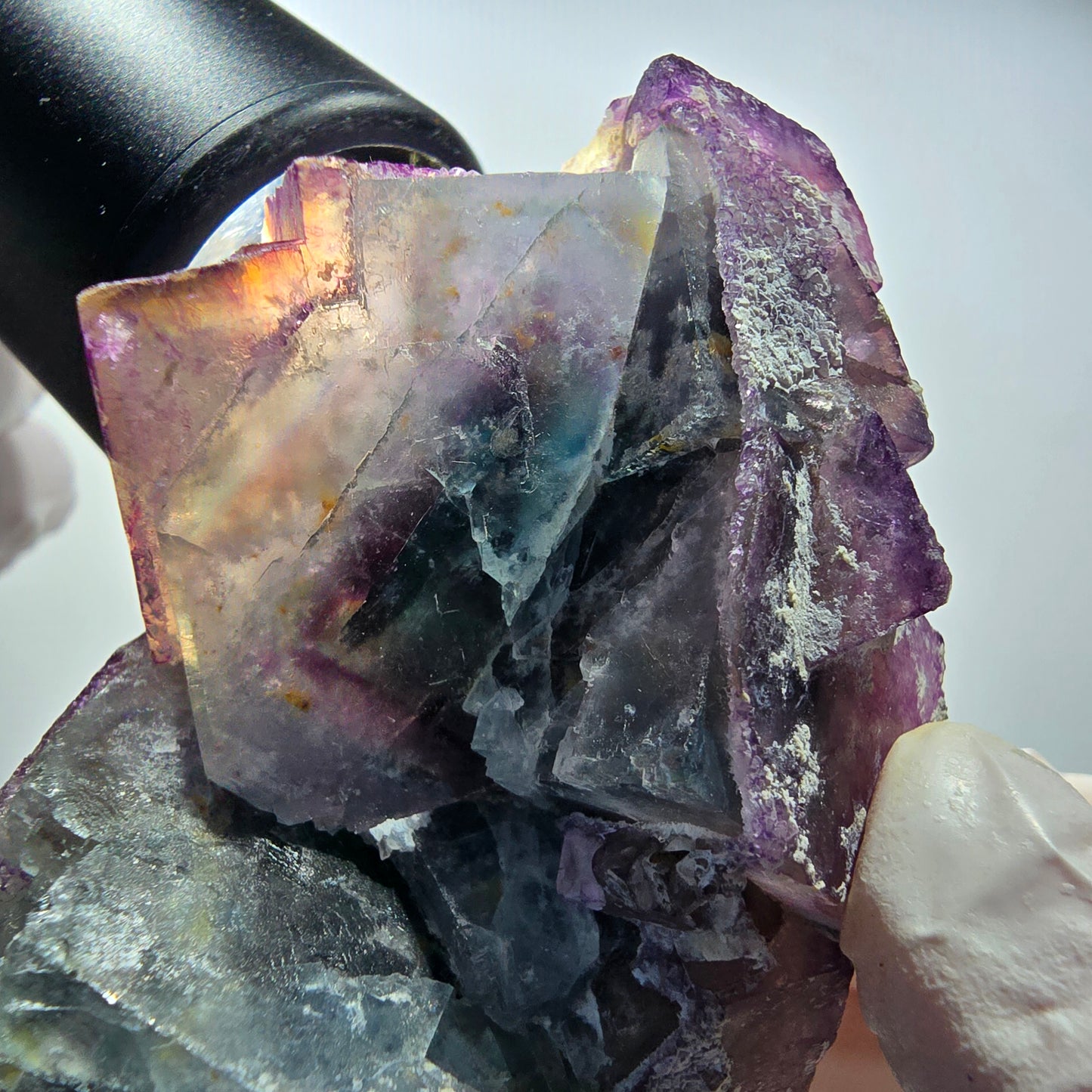 Seltene Phantom Fluorit Würfel Stufe, grün lila Okorusu, Namibia 80*48*32mm #13040