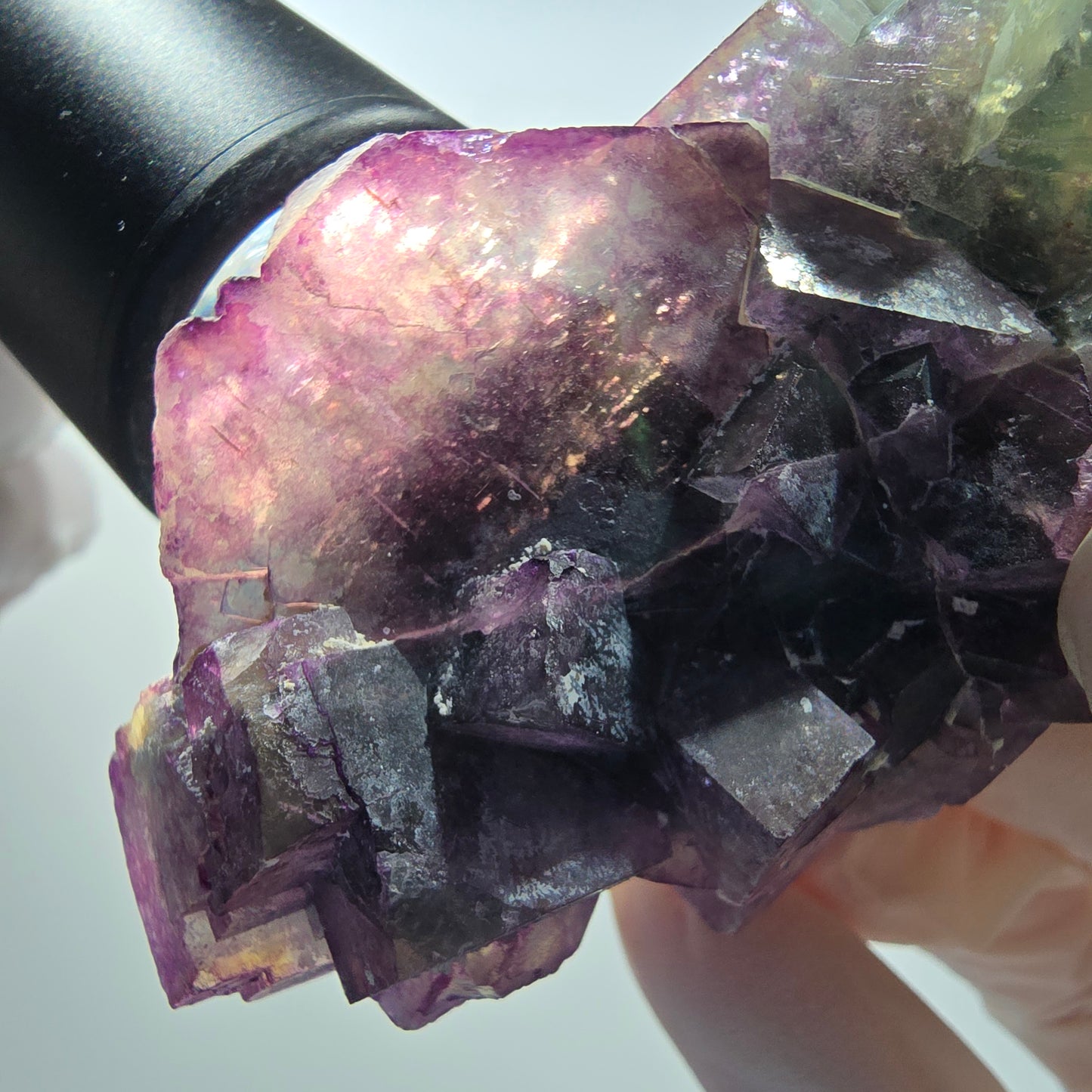 Seltene Phantom Fluorit Würfel Stufe, grün lila Okorusu, Namibia 80*48*32mm #13040