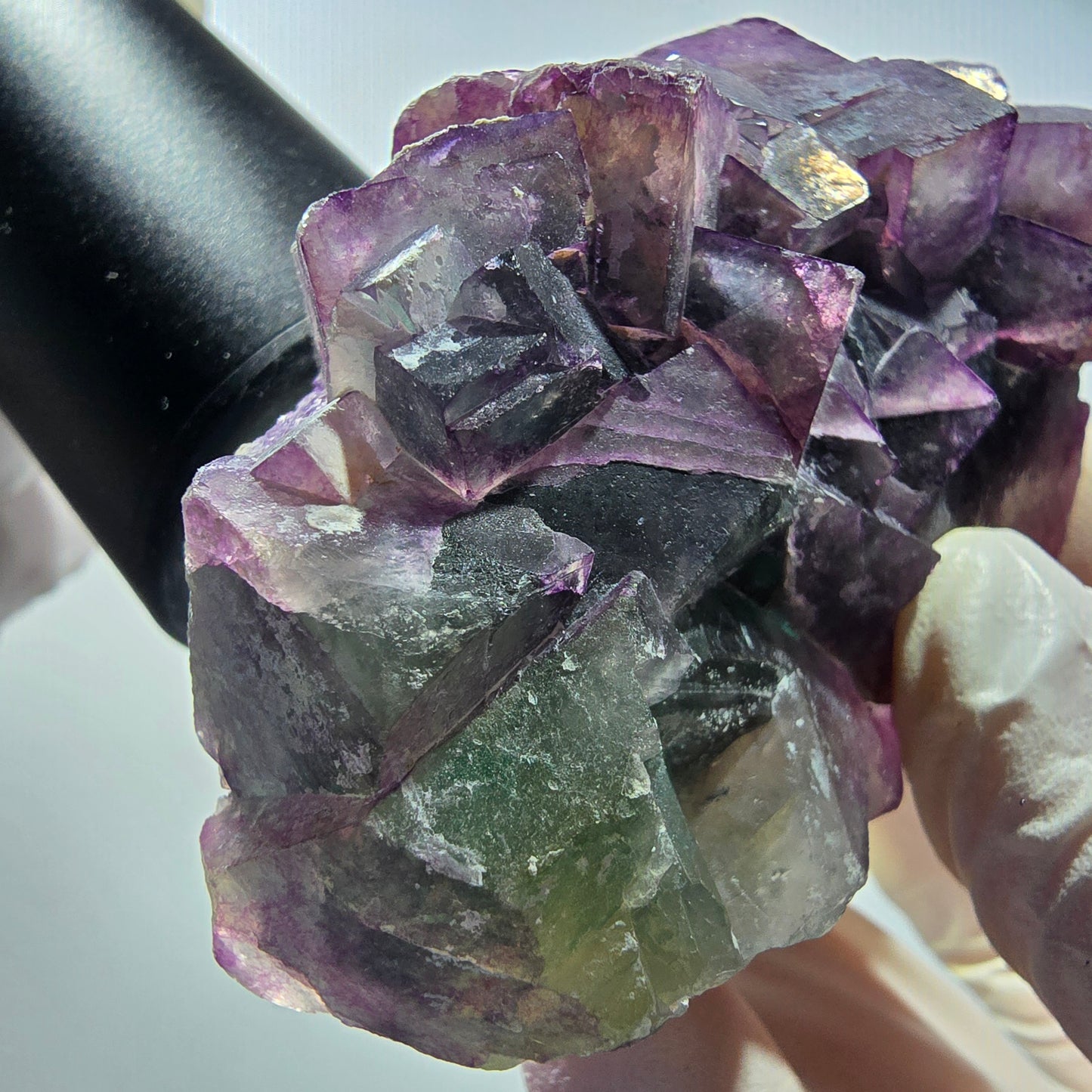Seltene Phantom Fluorit Würfel Stufe, grün lila Okorusu, Namibia 80*48*32mm #13040