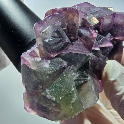 Seltene Phantom Fluorit Würfel Stufe, grün lila Okorusu, Namibia 80*48*32mm #13040