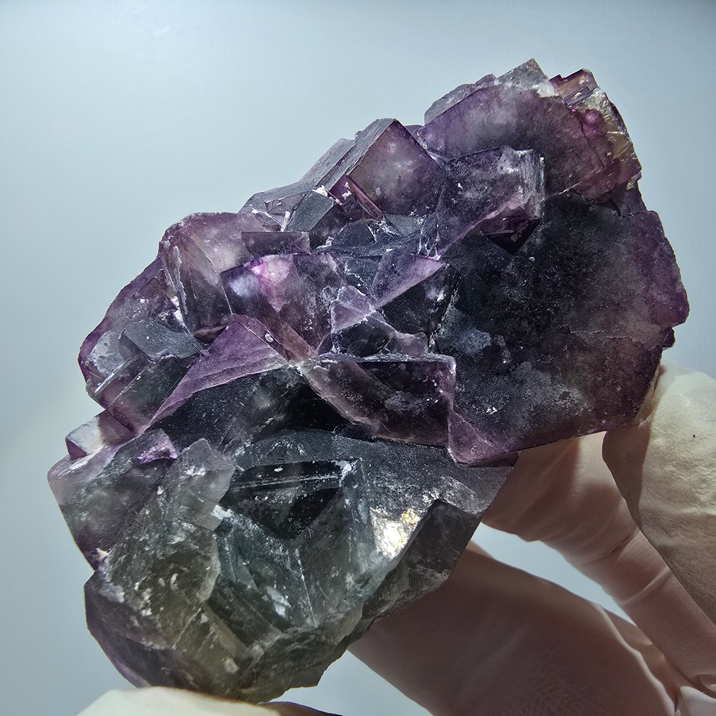 Seltene Phantom Fluorit Würfel Stufe, grün lila Okorusu, Namibia 80*48*32mm #13040