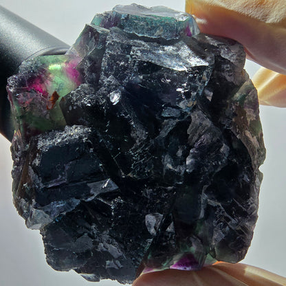 Seltene Phantom Fluorit Würfel Stufe, grün lila Okorusu, Namibia 68*57*22mm #13041