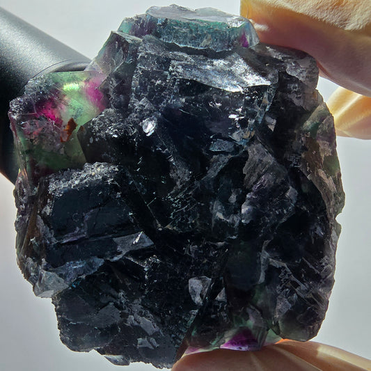 Seltene Phantom Fluorit Würfel Stufe, grün lila Okorusu, Namibia 68*57*22mm #13041