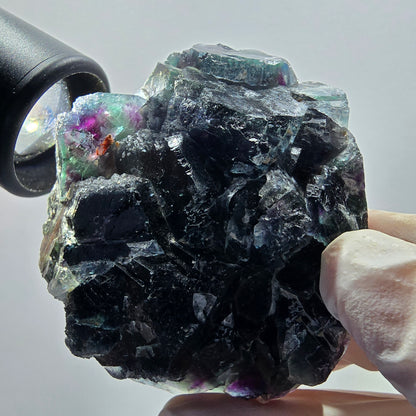 Seltene Phantom Fluorit Würfel Stufe, grün lila Okorusu, Namibia 68*57*22mm #13041