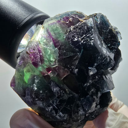Seltene Phantom Fluorit Würfel Stufe, grün lila Okorusu, Namibia 68*57*22mm #13041