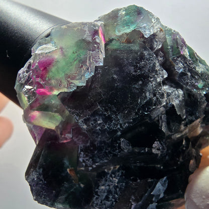 Seltene Phantom Fluorit Würfel Stufe, grün lila Okorusu, Namibia 68*57*22mm #13041