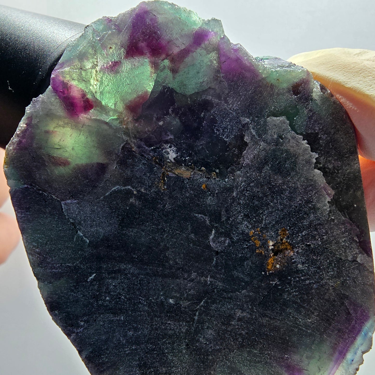 Seltene Phantom Fluorit Würfel Stufe, grün lila Okorusu, Namibia 68*57*22mm #13041