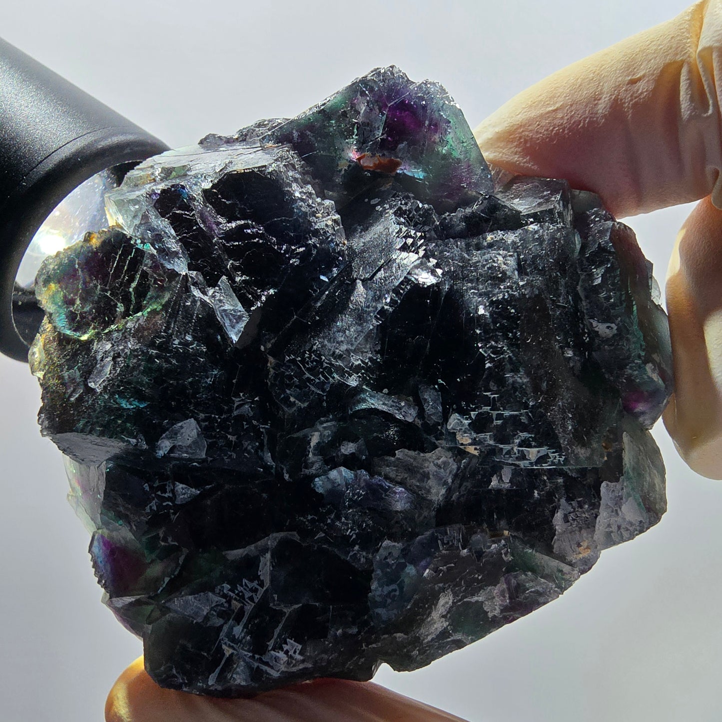 Seltene Phantom Fluorit Würfel Stufe, grün lila Okorusu, Namibia 68*57*22mm #13041