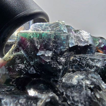 Seltene Phantom Fluorit Würfel Stufe, grün lila Okorusu, Namibia 68*57*22mm #13041
