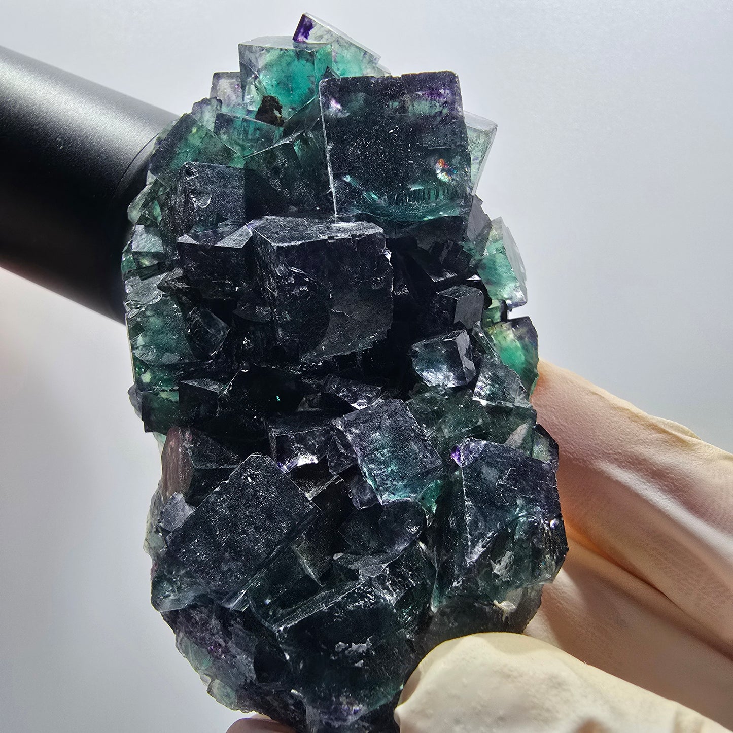 Seltene Phantom Fluorit Würfel Stufe, grün lila Okorusu, Namibia 79*51*32mm #13042