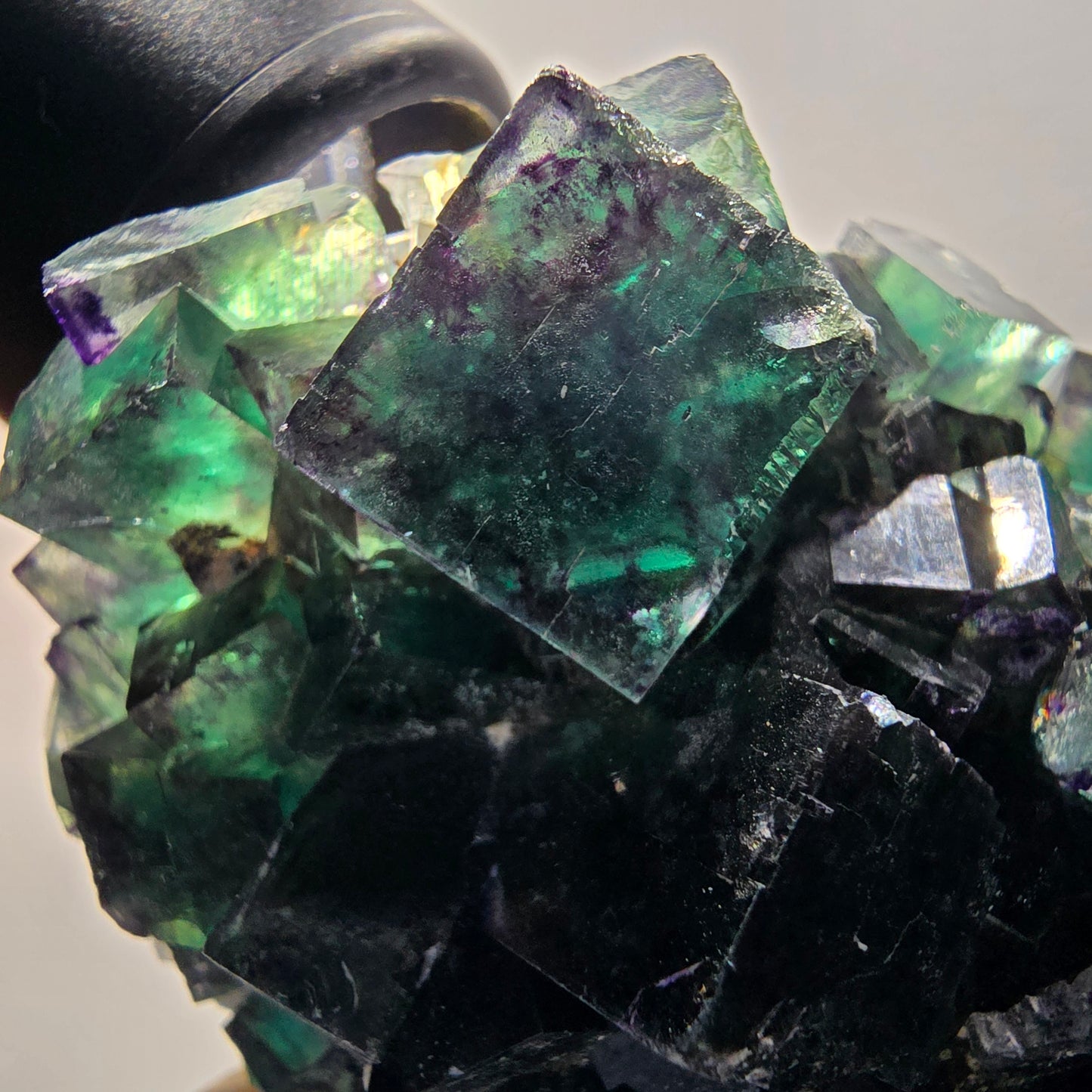 Seltene Phantom Fluorit Würfel Stufe, grün lila Okorusu, Namibia 79*51*32mm #13042