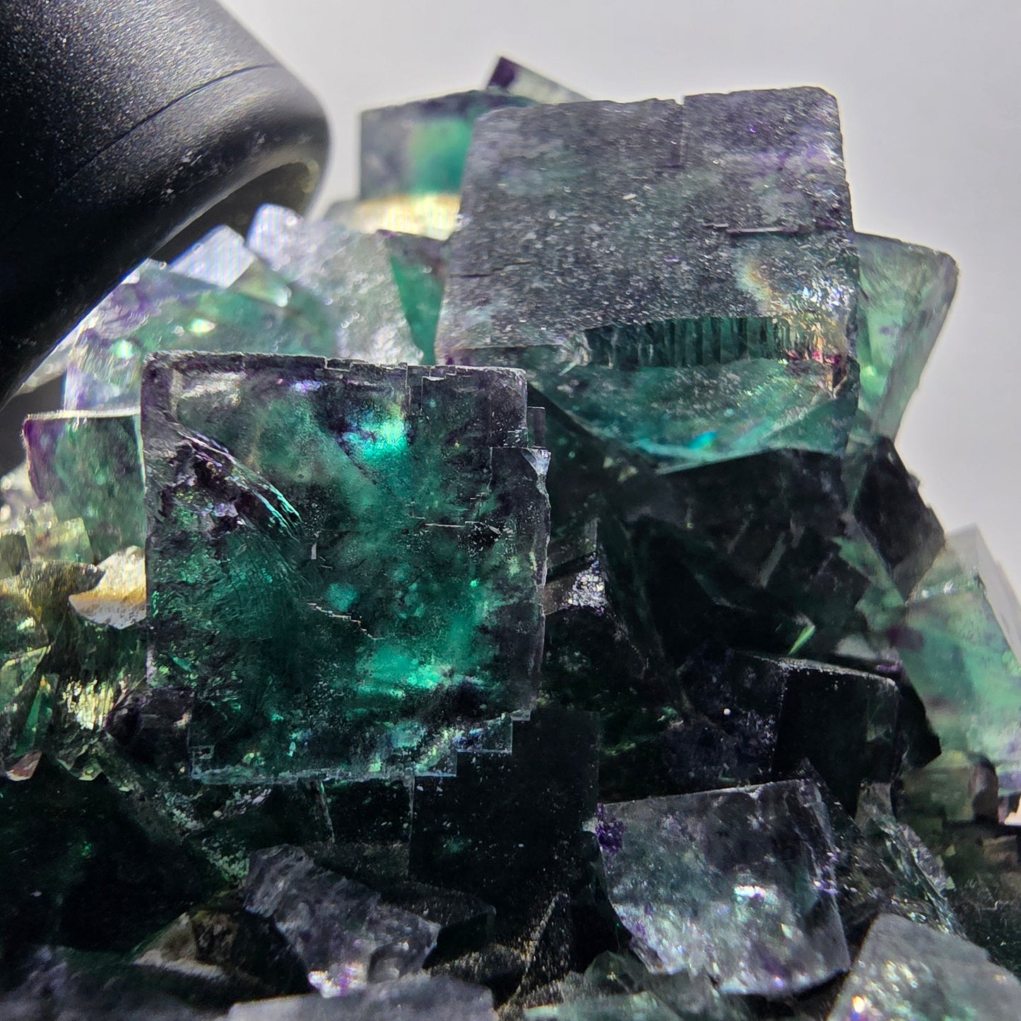 Seltene Phantom Fluorit Würfel Stufe, grün lila Okorusu, Namibia 79*51*32mm #13042