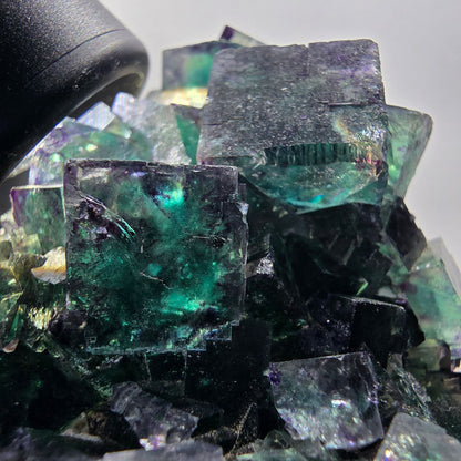 Seltene Phantom Fluorit Würfel Stufe, grün lila Okorusu, Namibia 79*51*32mm #13042