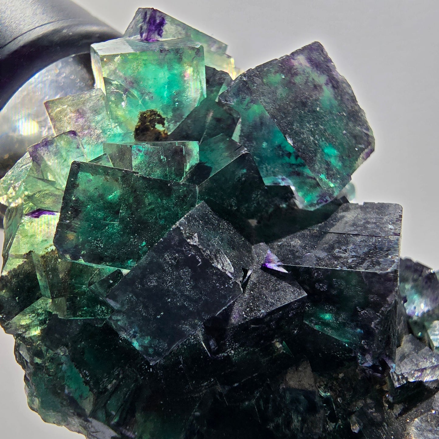 Seltene Phantom Fluorit Würfel Stufe, grün lila Okorusu, Namibia 79*51*32mm #13042