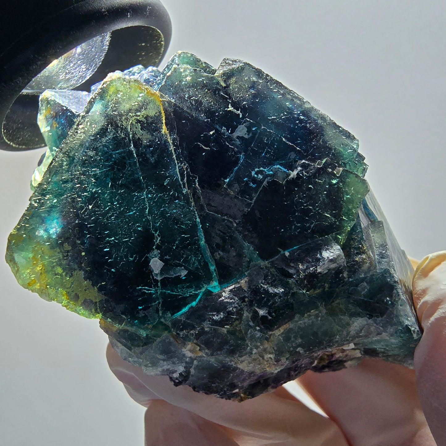Phantom Fluorit Würfel Stufe, blau Butterfly Pocket, Okorusu, Namibia 73*56*38mm #13045