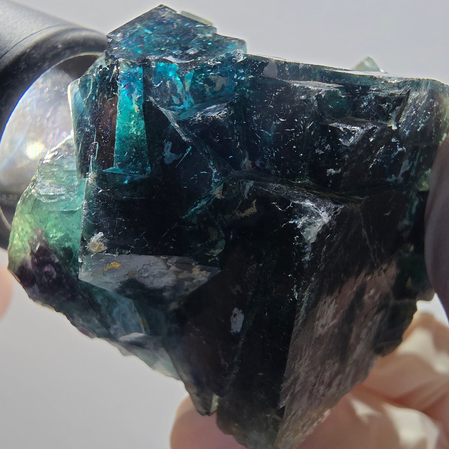 Phantom Fluorit Würfel Stufe, blau Butterfly Pocket, Okorusu, Namibia 73*56*38mm #13045