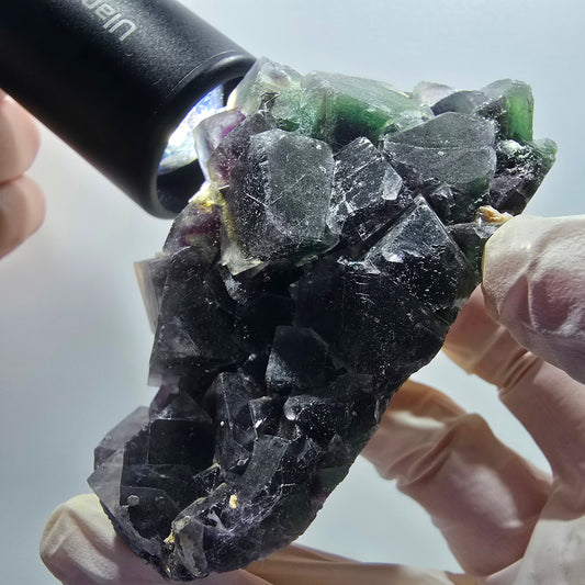 Phantom Fluorit Würfel Stufe, grün lila Okorusu, Namibia 80*48*40mm #13046