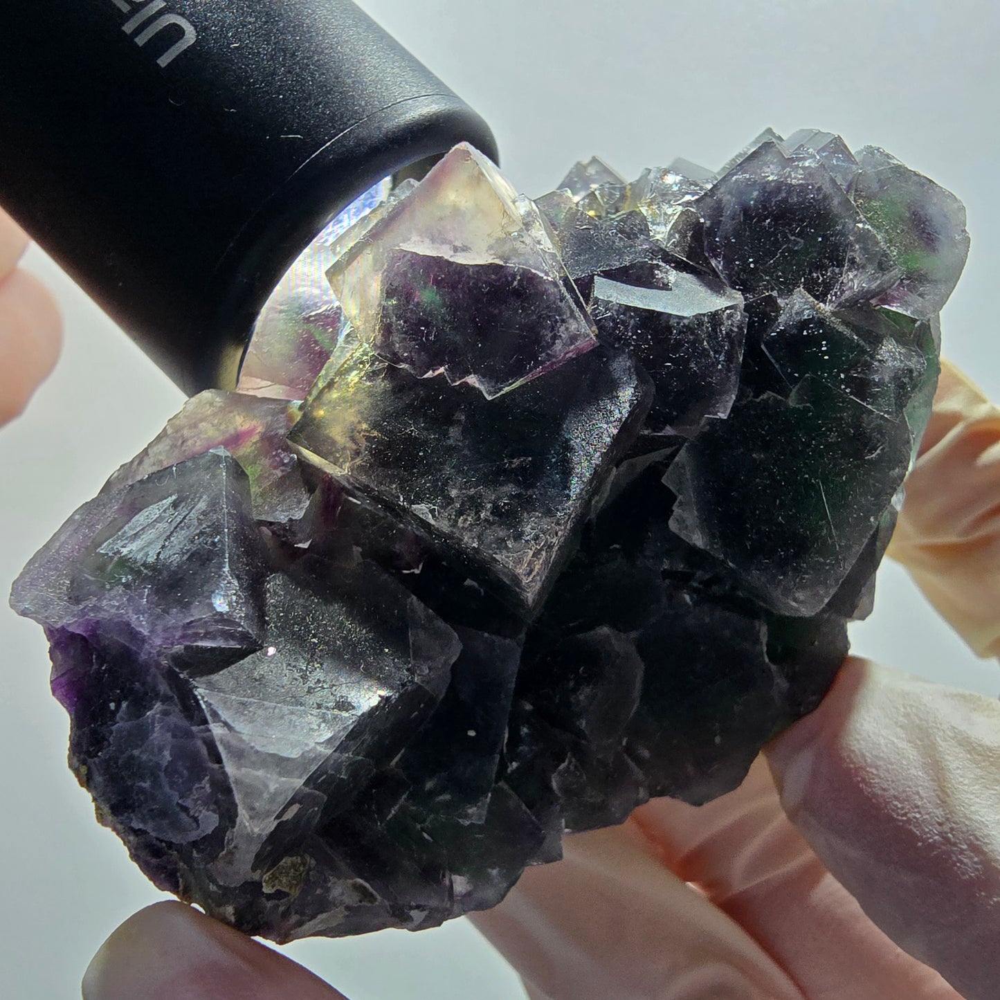 Phantom Fluorit Würfel Stufe, grün lila Okorusu, Namibia 80*48*40mm #13046