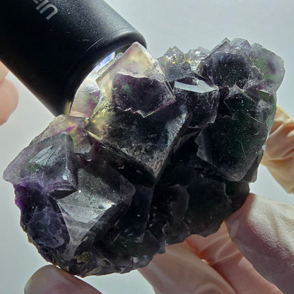 Phantom Fluorit Würfel Stufe, grün lila Okorusu, Namibia 80*48*40mm #13046