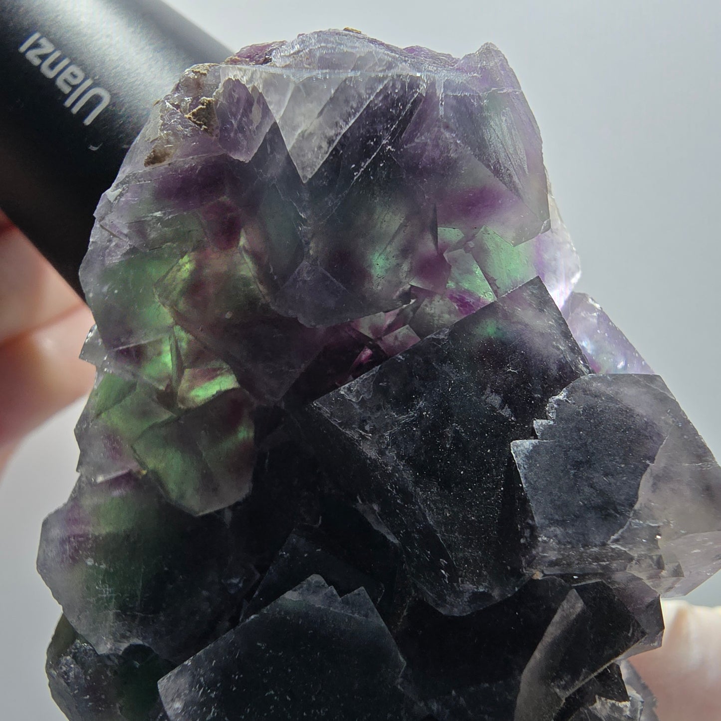 Phantom Fluorit Würfel Stufe, grün lila Okorusu, Namibia 80*48*40mm #13046