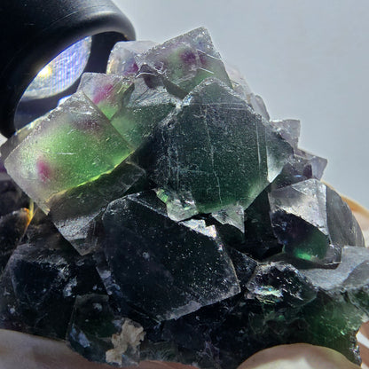 Phantom Fluorit Würfel Stufe, grün lila Okorusu, Namibia 80*48*40mm #13046