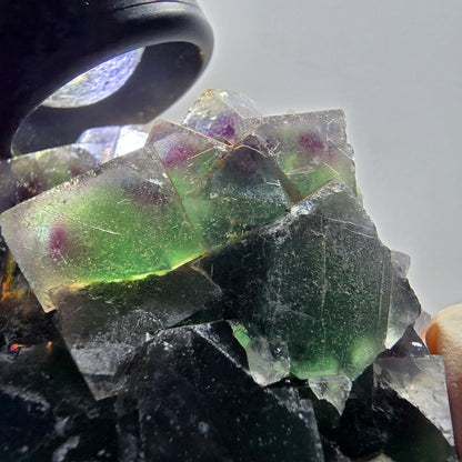 Phantom Fluorit Würfel Stufe, grün lila Okorusu, Namibia 80*48*40mm #13046