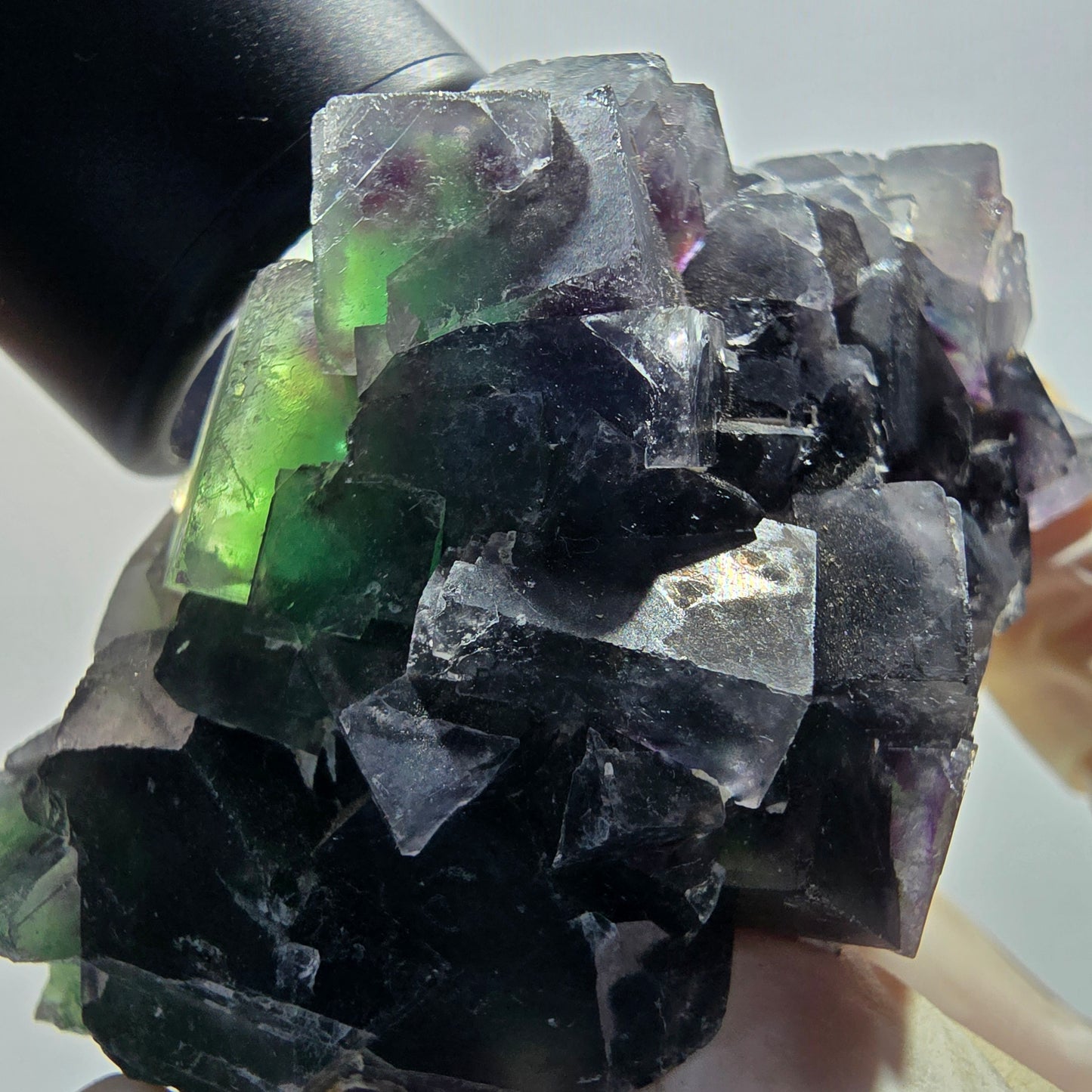 Phantom Fluorit Würfel Stufe, grün lila Okorusu, Namibia 80*48*40mm #13046